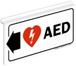 AED Sign with Left Arrow and Symbol