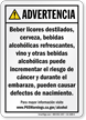 Alcoholic Beverage Exposure Spanish Prop 65 Sign