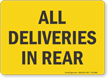 All Deliveries In Rear Sign