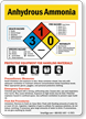 Health, Fire Hazard Anhydrous Ammonia Hazardous Material Sign