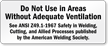 Areas Without Adequate Ventilation Welding Safety Sign