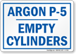 Argon Empty Cylinders Sign
