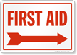 First Aid Arrow Right Sign