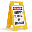 Asbestos Removal In Progress Free-Standing Floor Sign