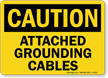 Caution Attached Grounding Cables Sign