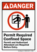 Permit And Authorized Attendant Required Before Entry Sign