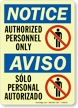 Authorized Personnel Personal Autorizado Sign