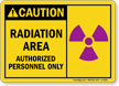 Caution Radiation Area Authorized Personnel Only Sign