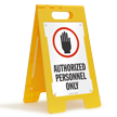 Authorized Personnel Only (W/Graphic) Fold Ups® Floor Sign