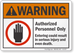 Authorized Personnel Only ANSI Warning Sign
