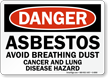 Asbestos Cancer Lung Hazard Danger Sign