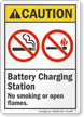 Battery Charging Station No Smoking ANSI Caution Sign