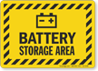 Battery Storage Area Battery Charging Area Sign