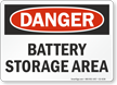 Battery Storage Area OSHA Danger Sign
