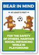 Bear In Mind: Social Distancing Playground Sign