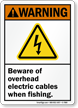 Beware Of Overhead Electric Cables When Fishing Sign