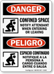 Confined Space Notify Attendant When Entering Bilingual Sign