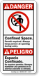 Bilingual Confined Space Permit Required Sign