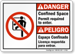 Bilingual Confined Space Permit Required To Enter Sign