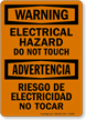 Bilingual Electrical Hazard Do Not Touch Sign