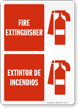 Bilingual Fire Extinguisher Extintor De Incendios Sign