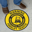 Bilingual Warning Forklift Traffic Slipsafe™ Floor Sign