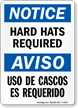Bilingual Hard Hats Required Sign