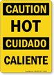 Bilingual Hot Caliente Sign