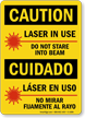 Bilingual Laser In Use Do Not Stare Sign
