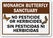 Bilingual Monarch Butterfly Sanctuary No Pesticide Sign