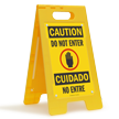 Bilingual Do Not Enter Floor Standing Sign