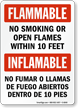 Bilingual No Smoking Or Open Flames Sign