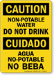 Bilingual Non Potable Water Do Not Drink Sign