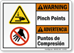 Pinch Points Puntos De Compresion Bilingual Warning Sign