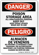 Bilingual Poison Storage Area Sign