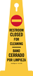 Bilingual restroom Closed for Cleaning, Bano Cerrado Por Limpieza 4-sided Safety Cone Sign