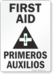 Bilingual First Aid Primeros Auxilios Sign