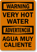 Very Hot Water, Agua Muy Caliente Bilingual Sign