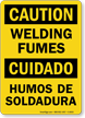 Bilingual Welding Fumes Humos De Soldadura Sign