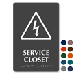 Service Closet High Voltage Symbol Sign with Braille