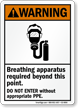 Breathing Apparatus Required, No Entry Without PPE Sign