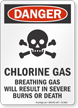 Chlorine Gas OSHA Danger Sign