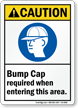 Bump Cap Required When Entering Area Sign