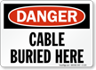 Cable Buried Here OSHA Danger Sign