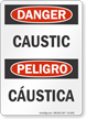 Caustic Bilingual OSHA Danger Sign