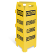 Caution: Attendant Cleaning Restroom Trifold Floor Sign