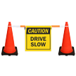 Drive Slowly Cone Bar Sign