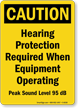 Caution Hearing Protection Required Sign