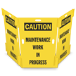 Caution: Maintenance Work in Progress Interlocking Barricade Sign