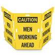 Caution: Men Working Ahead Interlocking Barricade Sign